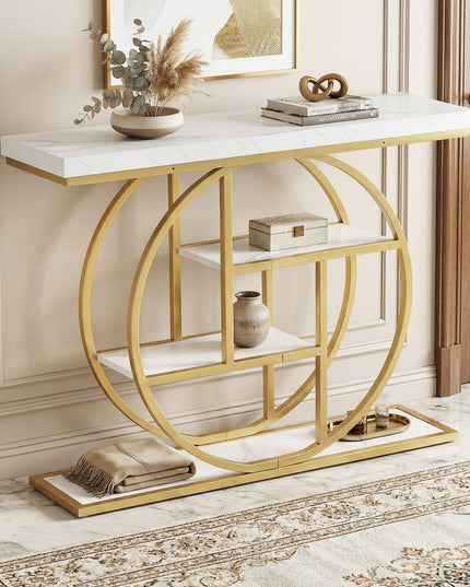 Giantex 41" Narrow Console Table with Storage Shelves for Living Room Hallway Entrance