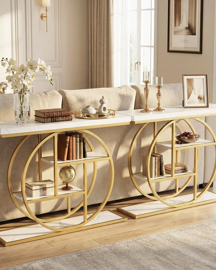 Giantex 41" Narrow Console Table with Storage Shelves for Living Room Hallway Entrance