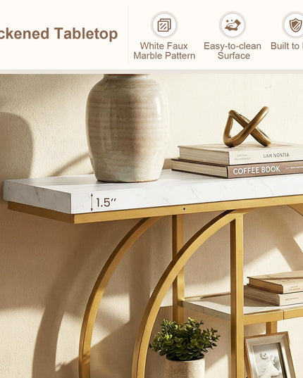 Giantex 41" Narrow Console Table with Storage Shelves for Living Room Hallway Entrance
