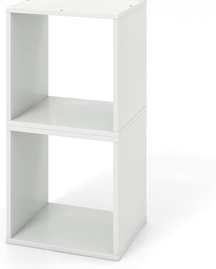Giantex 2 Cube Bookshelf Organizer, 2-Tier Stackable Cube Storage Organizer