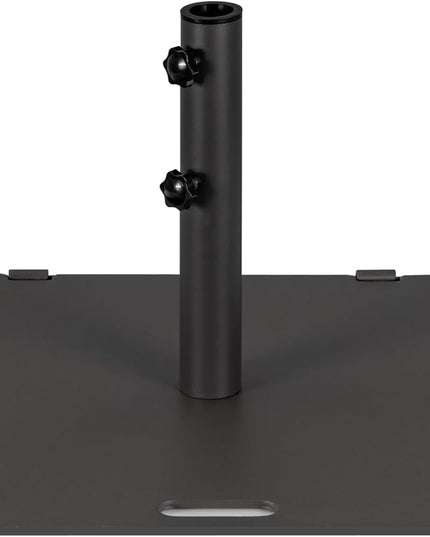 Pied de parasol de terrasse en acier de 22,7 kg avec 2 molettes de serrage