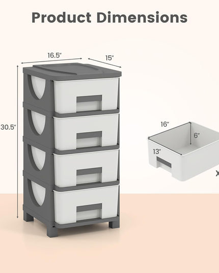 Giantex 5-Drawer/4-Drawer Plastic Storage Organizer with Drawers (1/2)