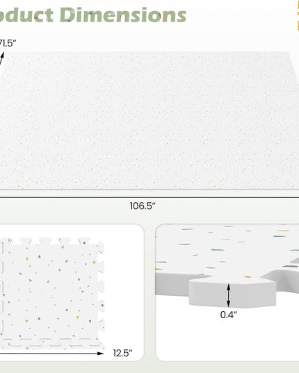 Giantex 0.4" Thick Non-Slip Interlocking EVA Foam Floor Tiles with Borders