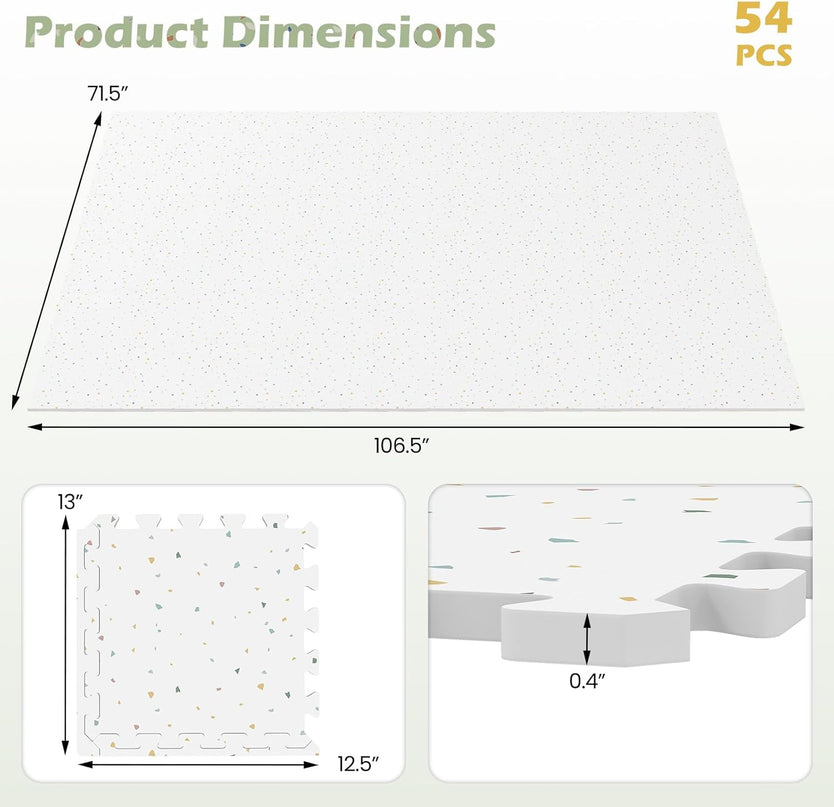 Giantex 0.4" Thick Non-Slip Interlocking EVA Foam Floor Tiles with Borders