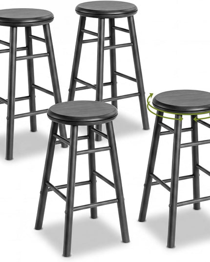 GIANTEX 24 Inch/29 Inch Round Swivel Bar Stools Set of 2/4