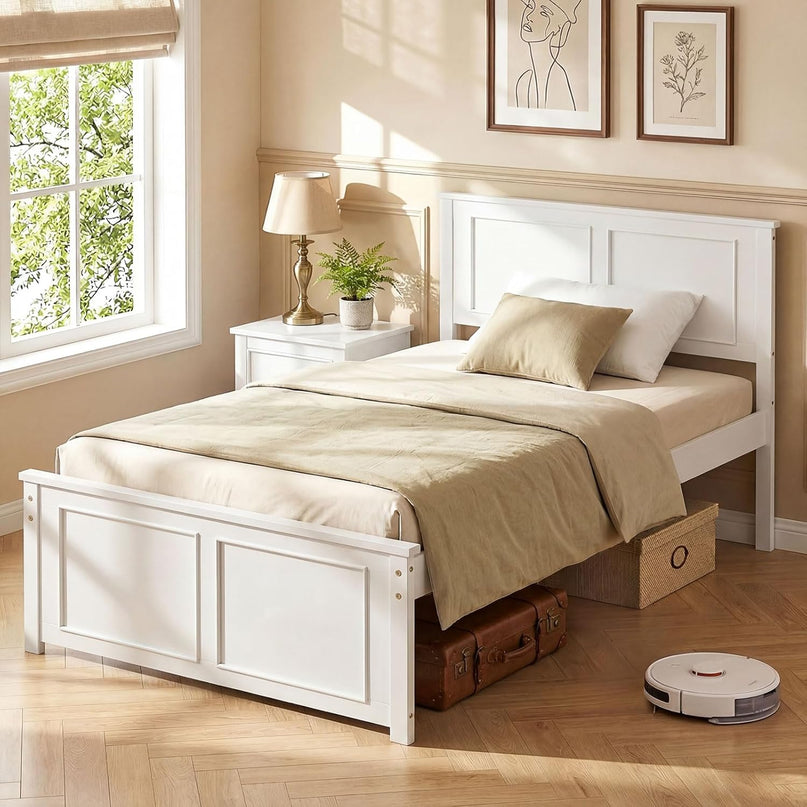 Giantex Wood Full/Twin/Queen Size Bed Frame w/Wooden Slat Support Mattress Foundation