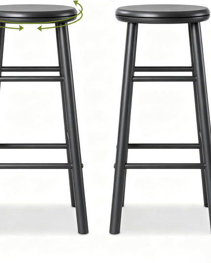 GIANTEX 24 Inch/29 Inch Round Swivel Bar Stools Set of 2/4