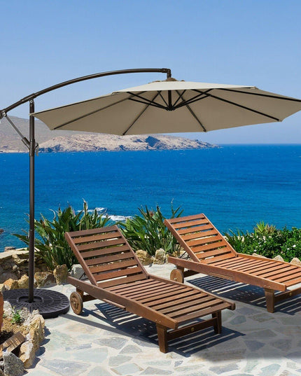 10ft Offset Patio Umbrella Cantilever Umbrella - Giantexus