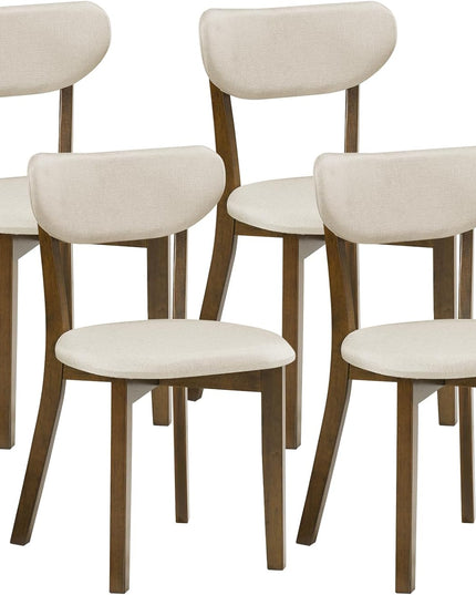 Giantex Lot de 2 chaises de salle à manger en bois, chaises de salle à manger rustiques en bois avec coussin d'assise