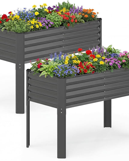 Giantex 46"x24"x31" Galvanized Raised Garden Bed with Legs (1/2)
