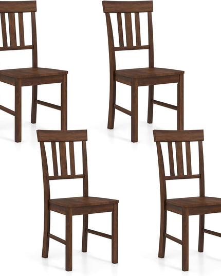 Giantex Wooden Armless Kitchen Chair with Slat Back & Contoured Seat (2/4)