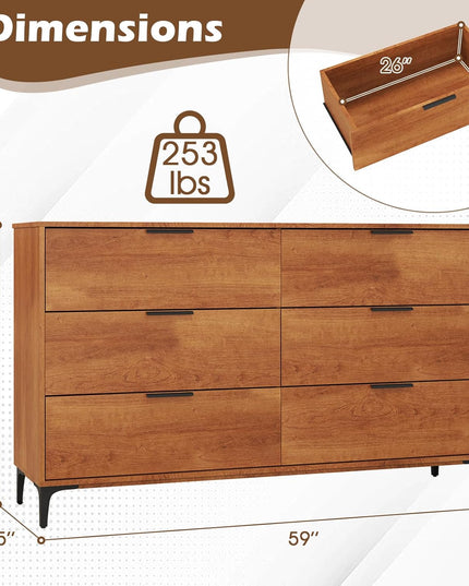 Meuble de rangement en bois Giantex avec kit anti-basculement et pieds en métal robustes