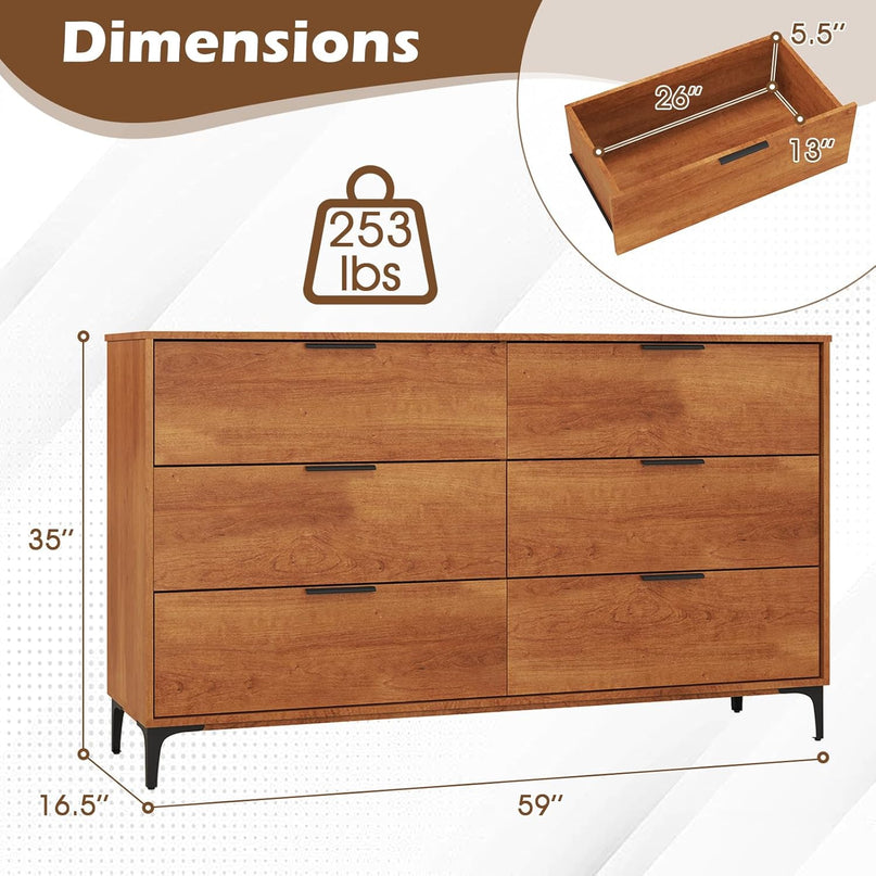 Meuble de rangement en bois Giantex avec kit anti-basculement et pieds en métal robustes