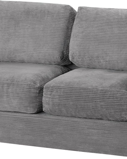 Giantex 2-Seater Floor Couch | Loveseat Foam Sofa with Removable Corduroy Cover