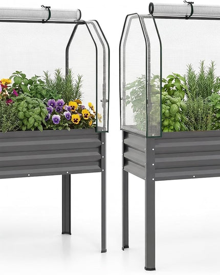 Giantex 44x22x60 Raised Garden Bed with Legs & Greenhouse Cover (1/2)