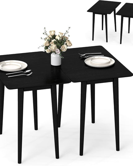 Giantex 34" Rectangular Dinner Table with Solid Rubber Wood Frame