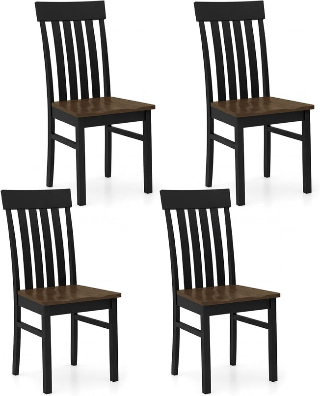 Giantex Wooden Dining Chairs Set of 2/4 with Hollowed Backrests & Rubber Wood Seats