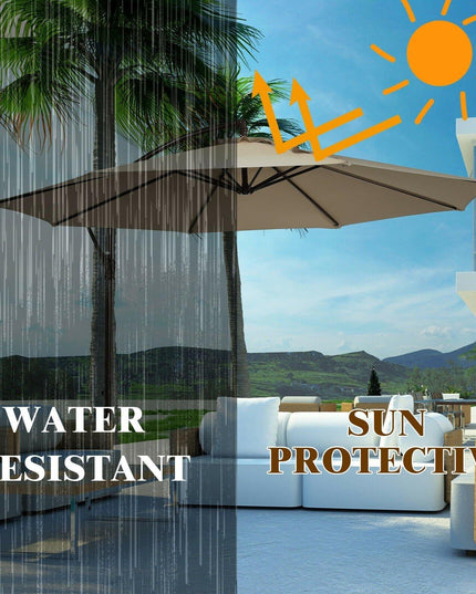 10ft Offset Patio Umbrella Cantilever Umbrella - Giantexus