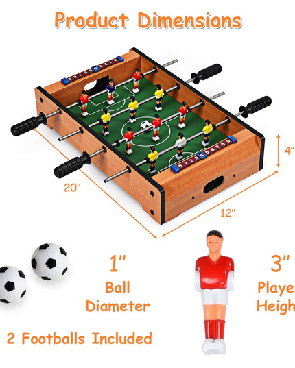 Giantex 20" Easily Assemble Wooden Mini Foosball Table Top w/ Footballs