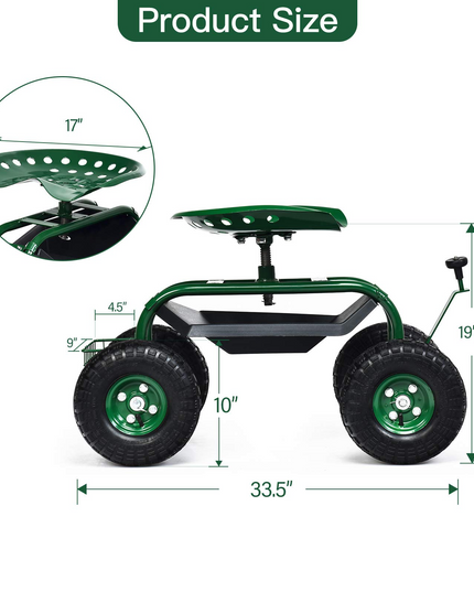 Giantex Mobile Garden Workseat, Lawn Wagon Cart