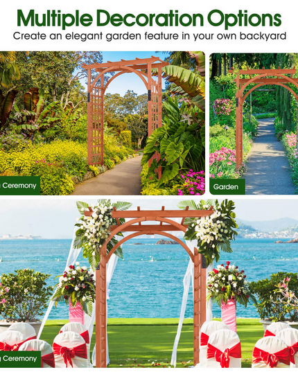 Giantex 85in Wood Arbor Wedding Arch Garden Trellis Pergola Arbor