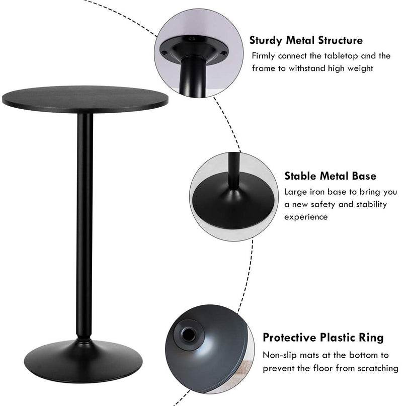 Giantex Pub Bar Table 24-Inch Round Top 40-Inch Height Modern Style