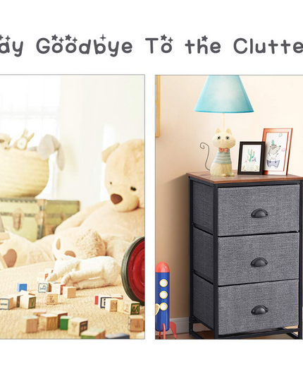 Giantex Dresser Storage Tower Nightstand W/Fabric Drawers
