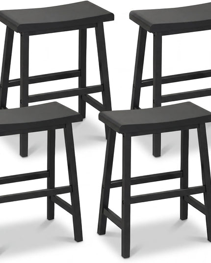 Giantex 24 Inch Counter Saddle Height Bar Stools with Footrest (2/4)