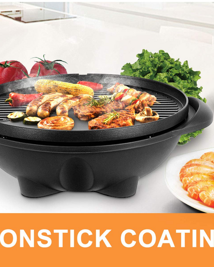 Giantex 1350W Electric BBQ Grill Non-stick w/ 4 Temperature Setting Outdoor Garden Patio Camping