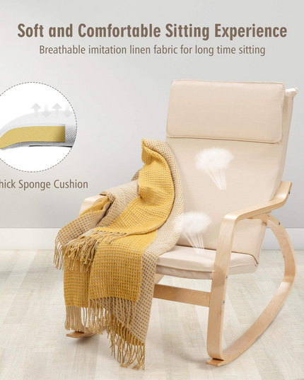 Giantex Stable Wooden Frame Relaxing Modern Leisure Armchair Suitable for Living Room, Bedroom, Balcony, Nursery Room