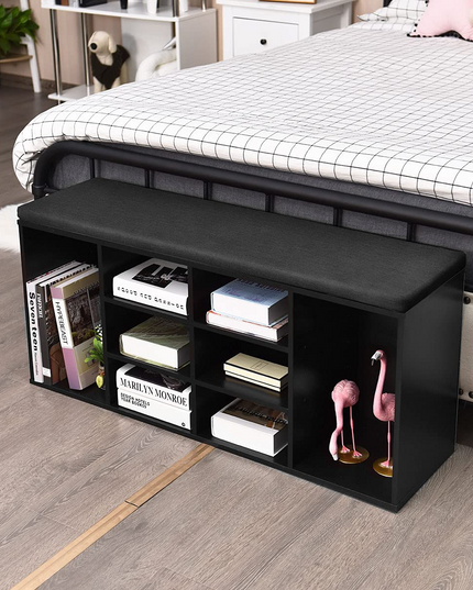 Giantex Shoe Storage Bench with Cushion, Entryway Shoe Rack Bench