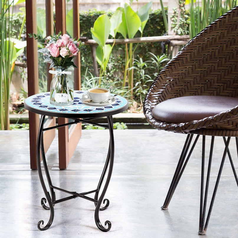 Outdoor Side Table, Mosaic Patio Table