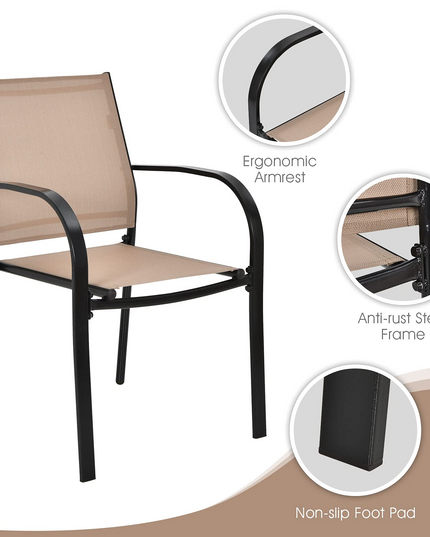 Comfortable 2 Pack Bistro Chairs for Porch Garden Backyard Poolside