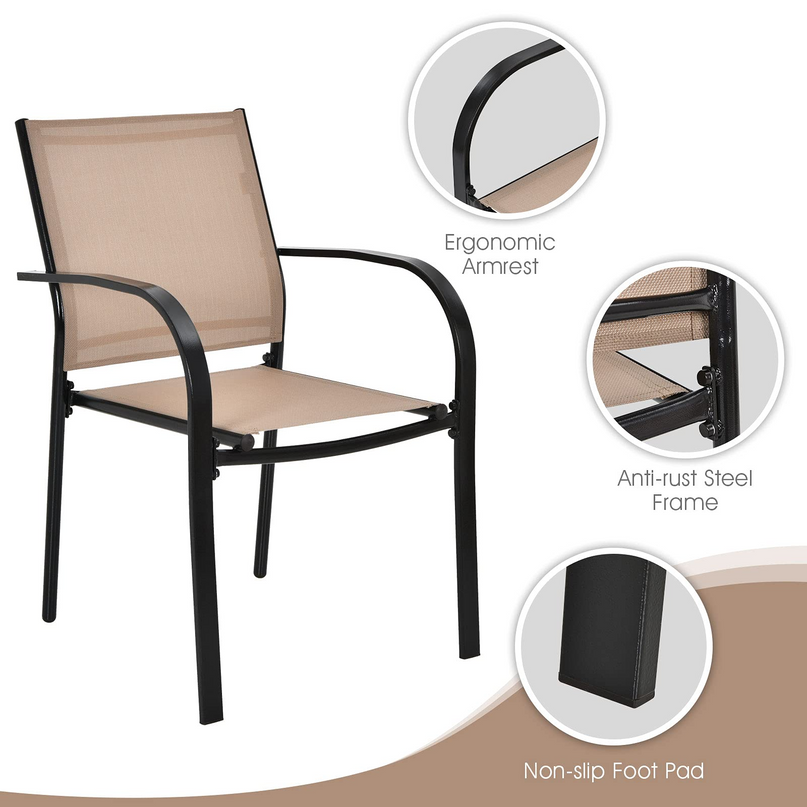 Comfortable 2 Pack Bistro Chairs for Porch Garden Backyard Poolside