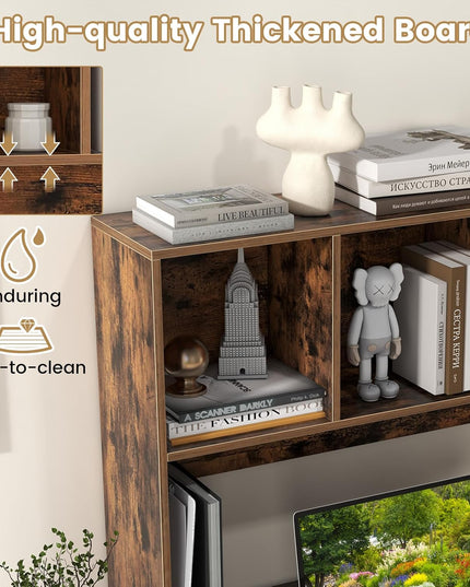 Giantex Desktop Bookshelf, Countertop Storage Hutch with 4 Shelves for Computer Desk, Dressing Tabletop Display Rack