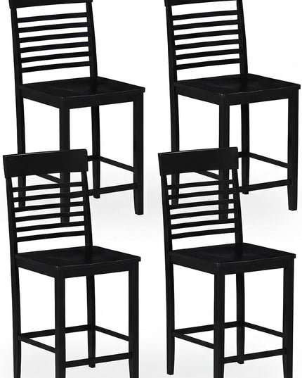 Giantex Lot de 2/4 chaises de salle à manger avec repose-pieds et cadre en bois massif