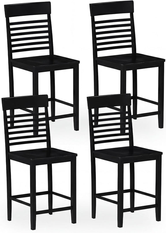 Giantex Lot de 2/4 chaises de salle à manger avec repose-pieds et cadre en bois massif