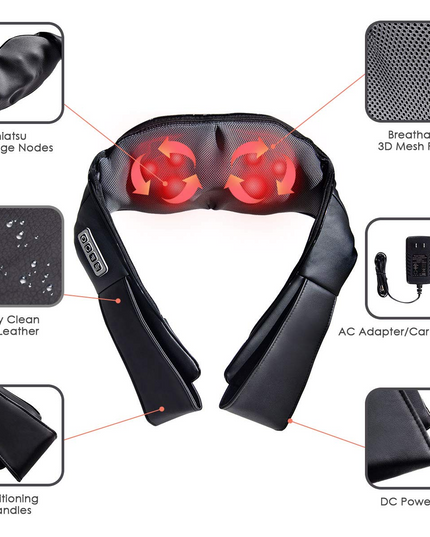 Giantex Shiatsu Neck Back Massager with Heat, Electric 3D Kneading Massage Pillow