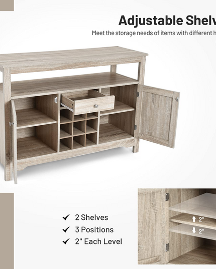 Buffet Server Sideboard, Console Table, Wood Dining Table - Giantex