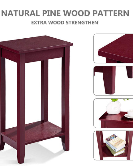 Giantex Narrow Telephone Table with Shelf and Legs for Small Spaces, Espresso