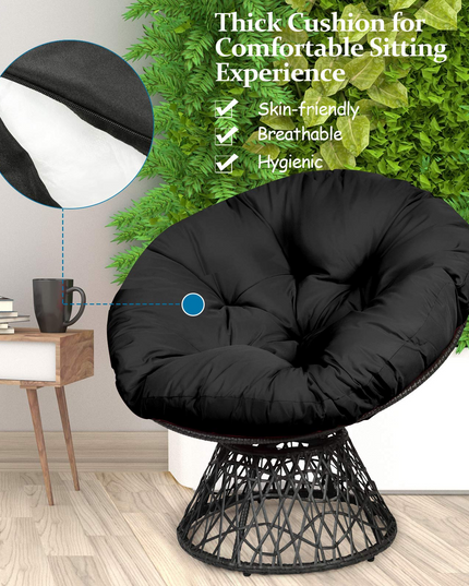 Giantex Rattan Round Papasan Chair
