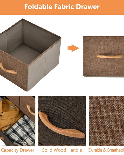 Giantex 7 Drawer Dresser Storage Tower with Fold-able Fabric Drawers