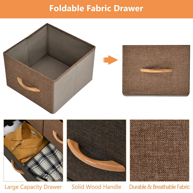 Giantex 7 Drawer Dresser Storage Tower with Fold-able Fabric Drawers