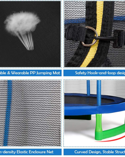 Giantex 7 Ft Kids Trampoline w/Safety Enclosure Net