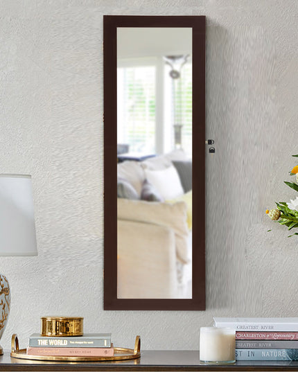 15 LEDs Wall Door Mounted Jewelry Armoire with Mirror - Giantex