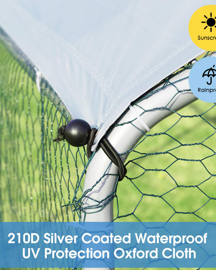 Large Metal Walk-in Chicken Coop with Waterproof Cover