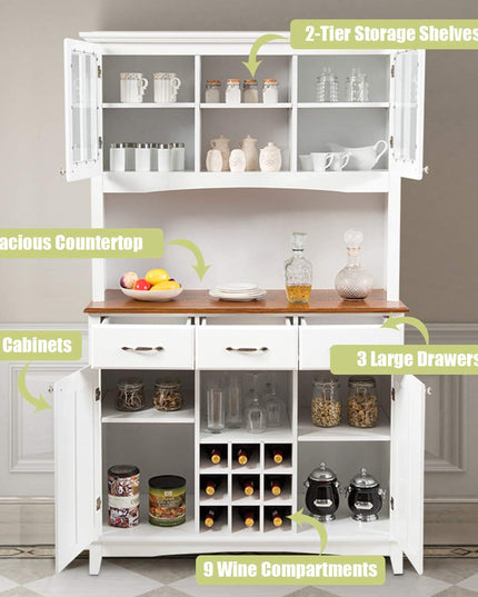 Giantex Buffet Hutch Cabinet, Kitchen Hutch Sideboard