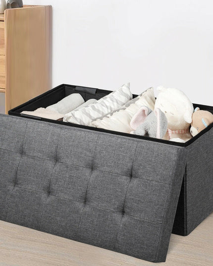 Storage Ottoman Footrest 31.5 Inch Fold-able Toy Organizers