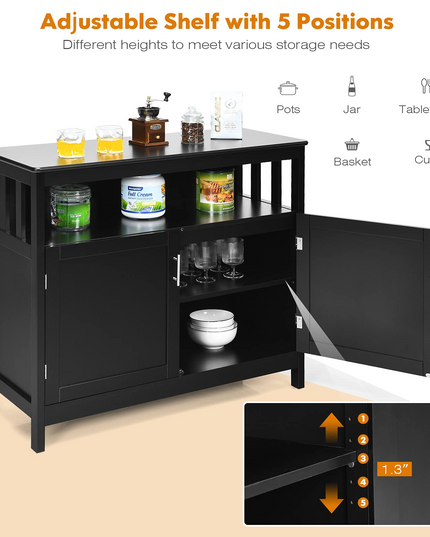 Giantex Kitchen Buffet Sideboard, Wooden Storage Server Cupboard Cabinet