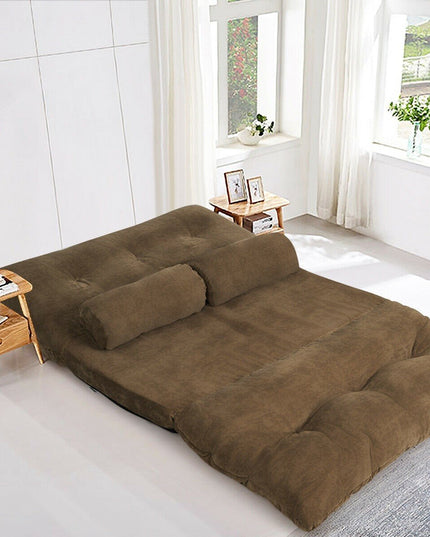 Adjustable Floor Sofa Couch with 2 Pillows, Multi-Functional 6-Position Foldable Lazy Sofa Sleeper Bed - Giantexus